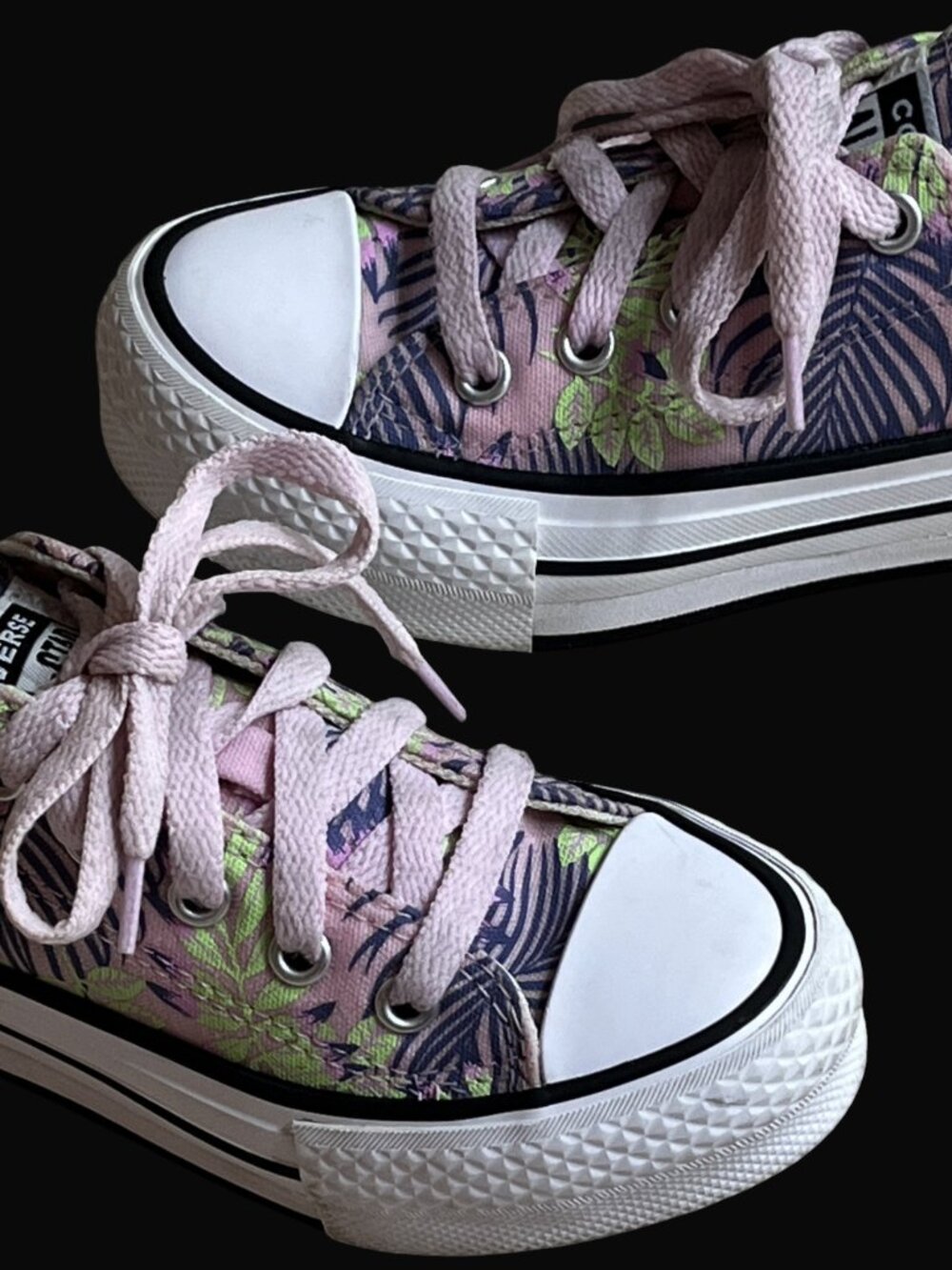 Converse All Star Eva Lift Girl's Size 11 Kids Low Top Floral Sneakers Shoes